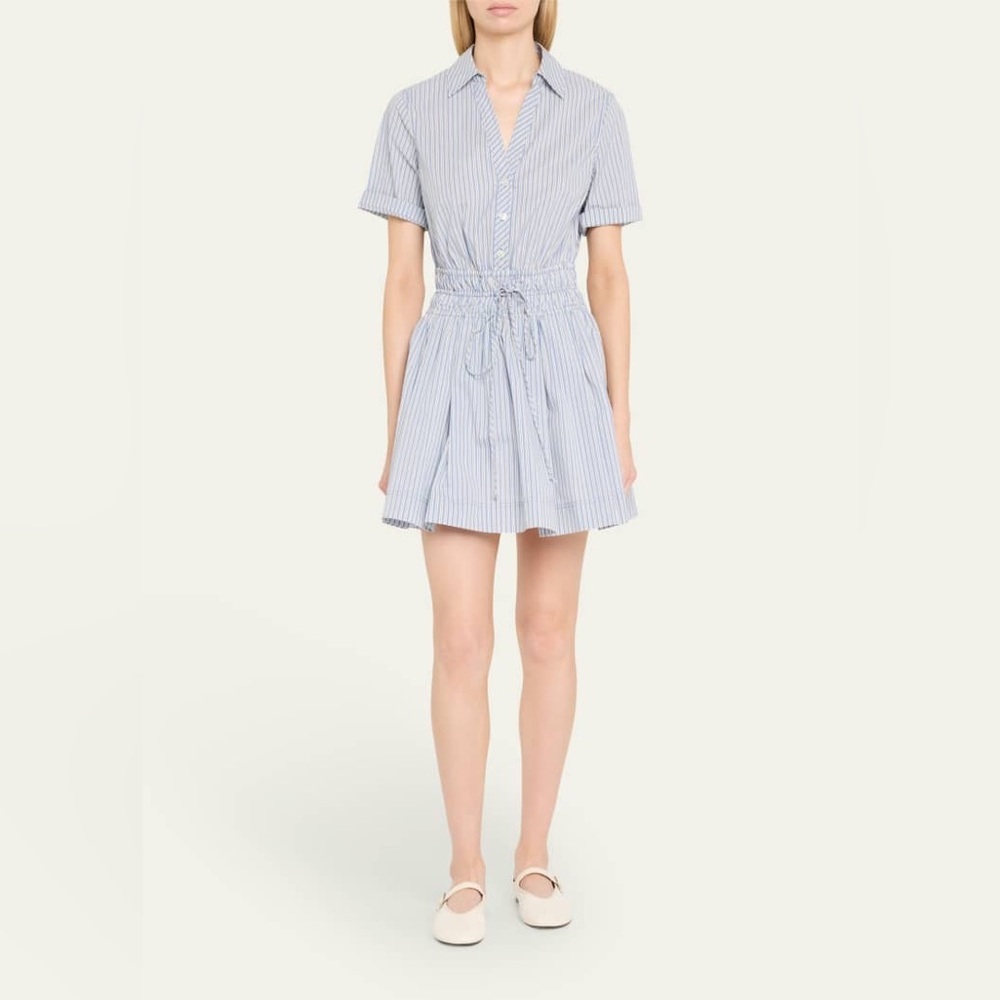 Veronica Beard Light Blue Striped Mini Dress - Picture 3 of 11